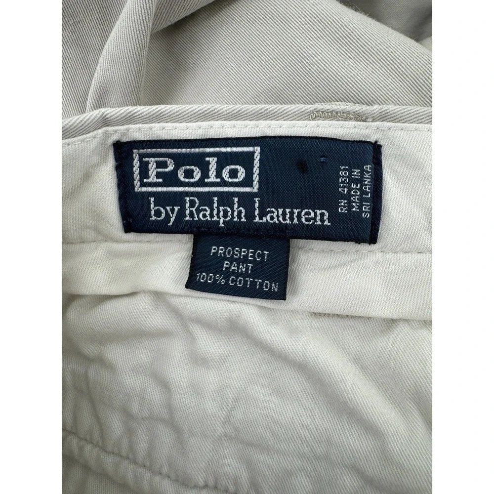 Polo Ralph Lauren Prospect Pants Men's 42x30 Khaki 100% Cotton Classic Chino‎
